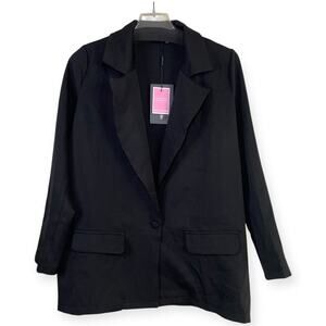 PrettyLittleThing Women’s US 4 Black Petite Oversized Pocket Blazer